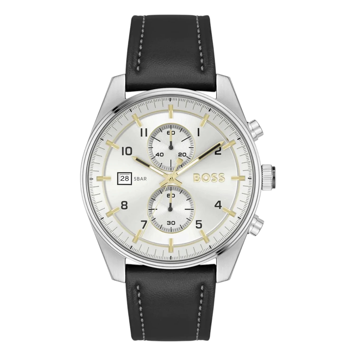 BOSS Skytraveller Silver Kronograf Läder