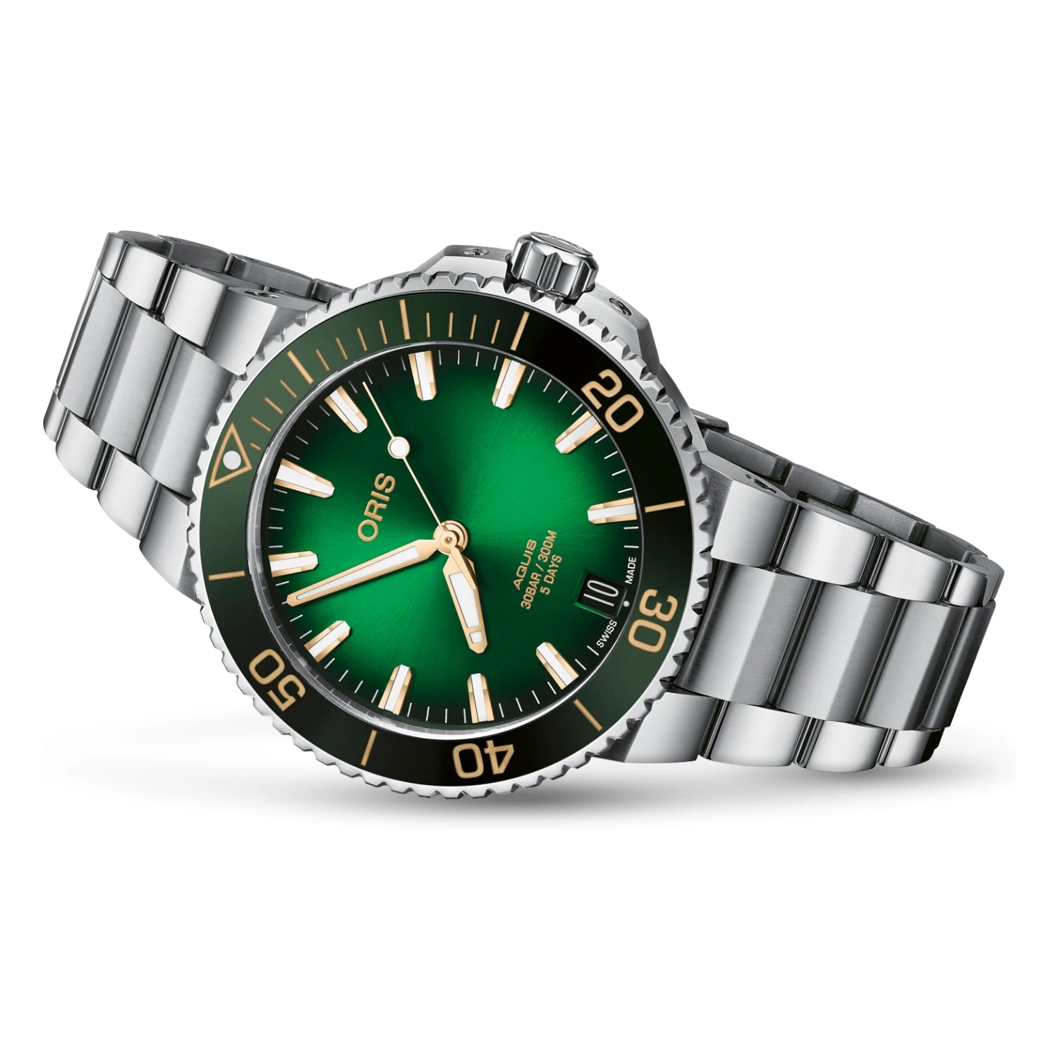 Oris Aquis Date Calibre 400 Automatic Grön Stål