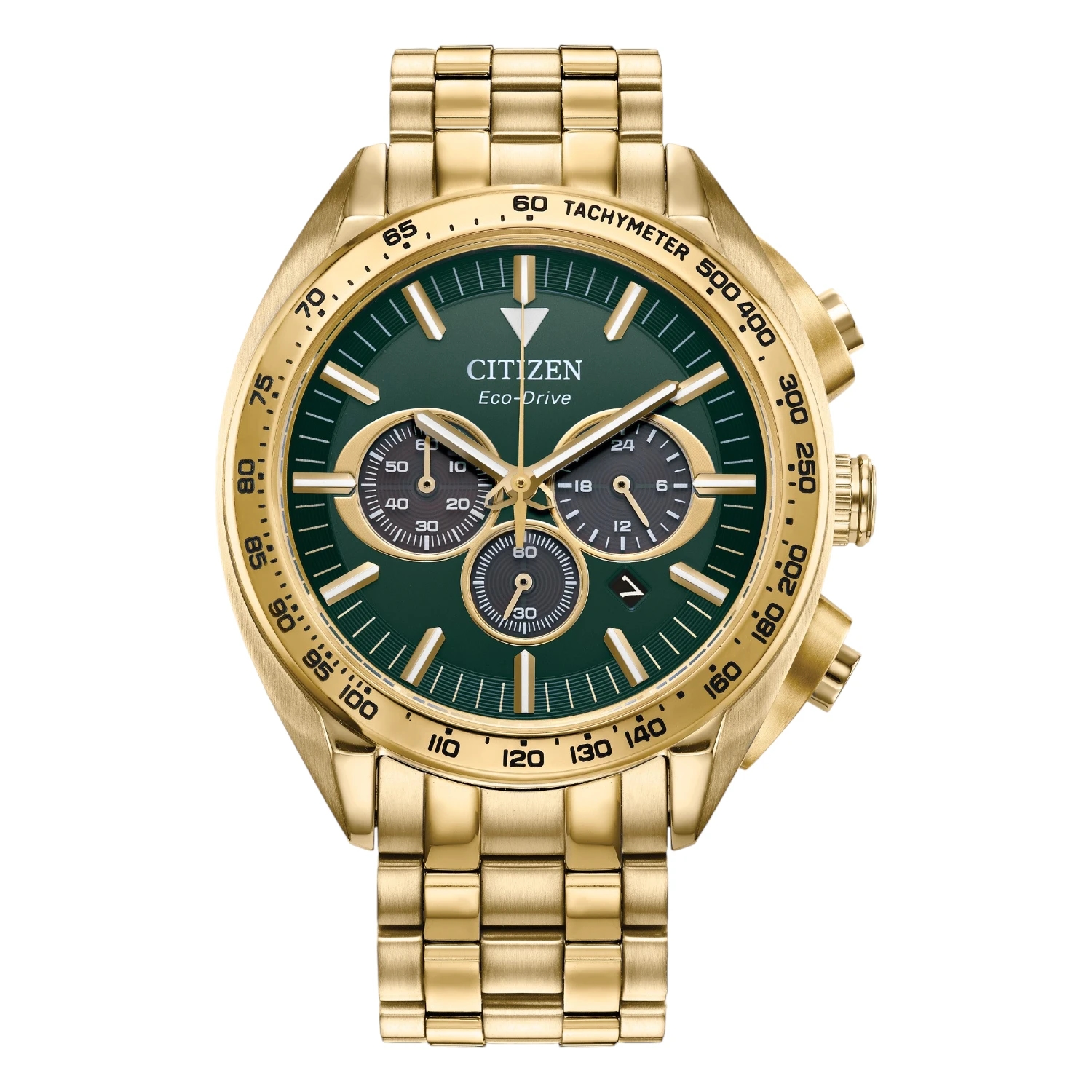 Citizen Carson Chronograph Grön Guldfärgad