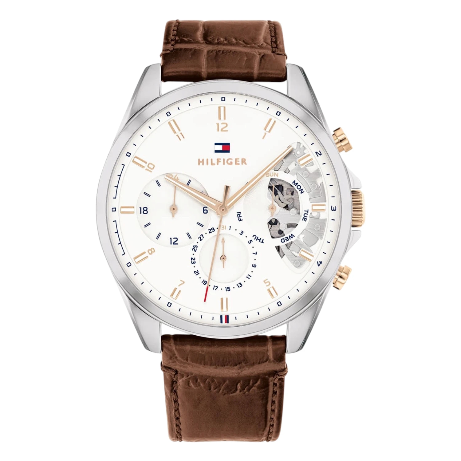 Tommy Hilfiger Baker Vit Brun Läder