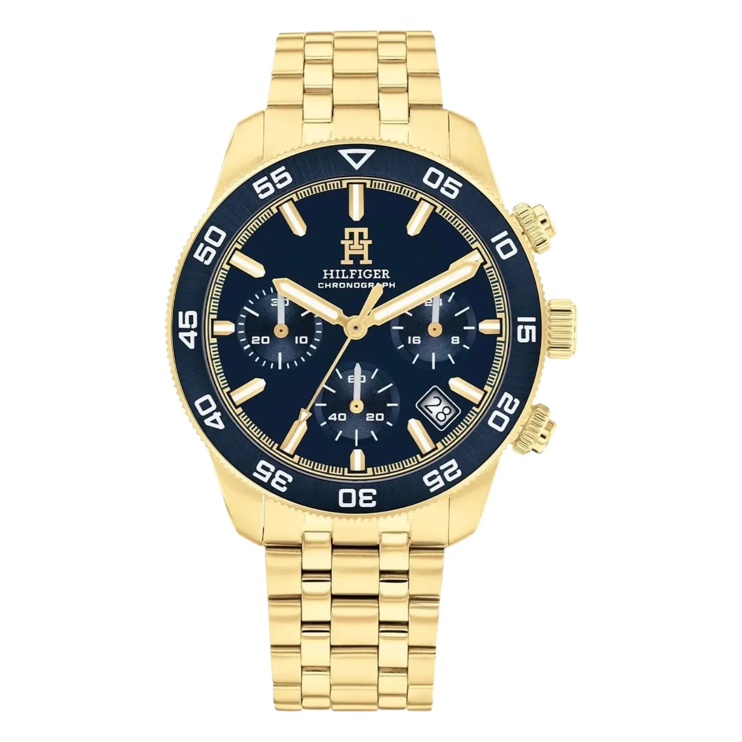 Tommy Hilfiger TH85 Chrono Guldfärgad Blå