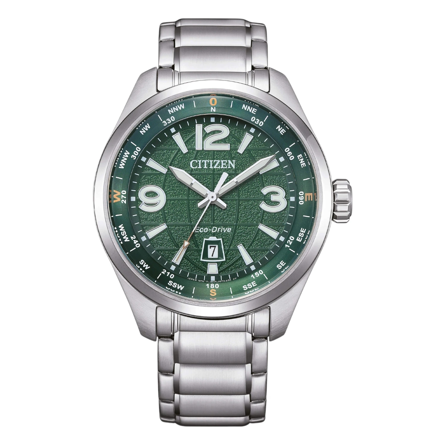 Citizen Pilot Traveler Eco-Drive Grön Stål