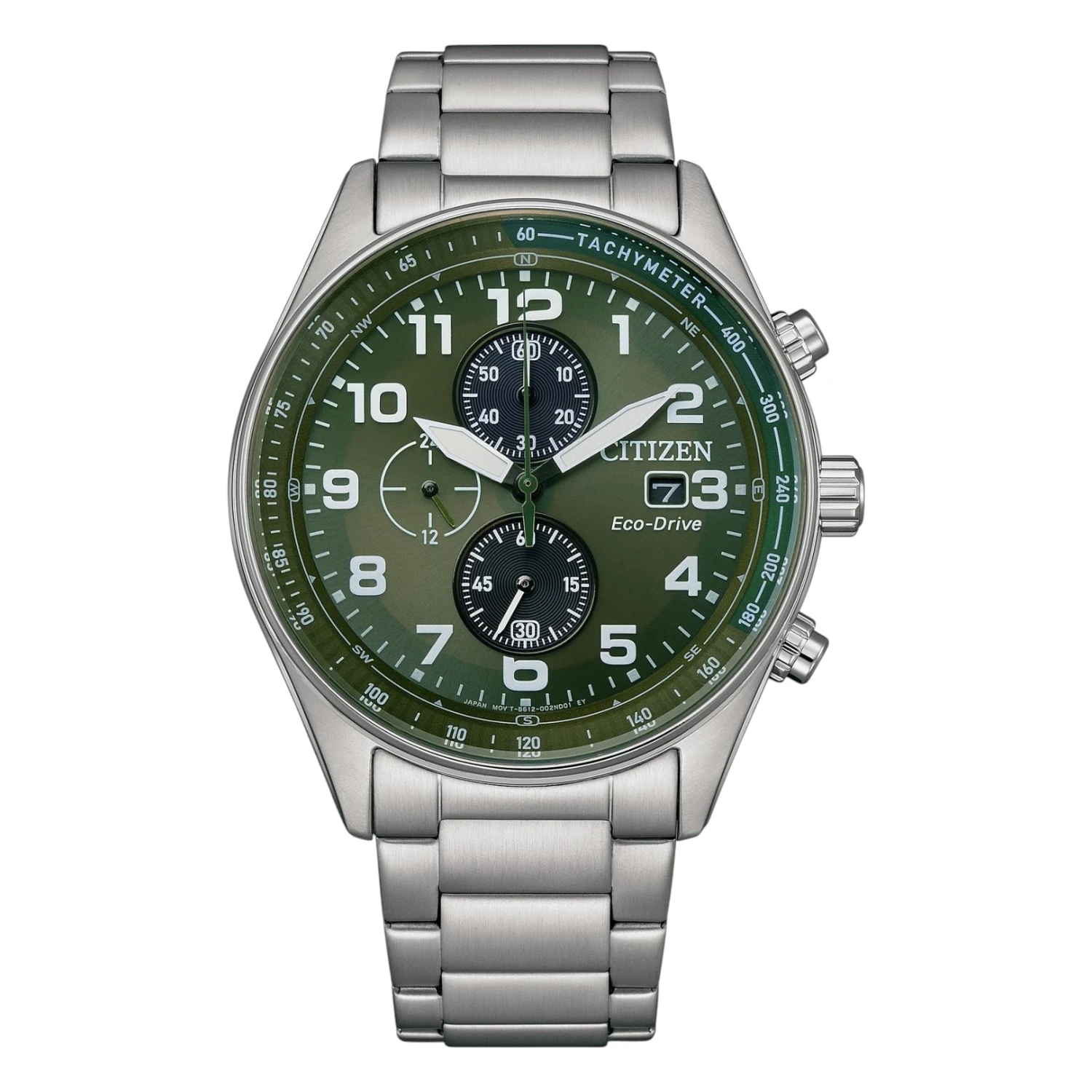Citizen Eco-Drive Chronograph Grön Stål