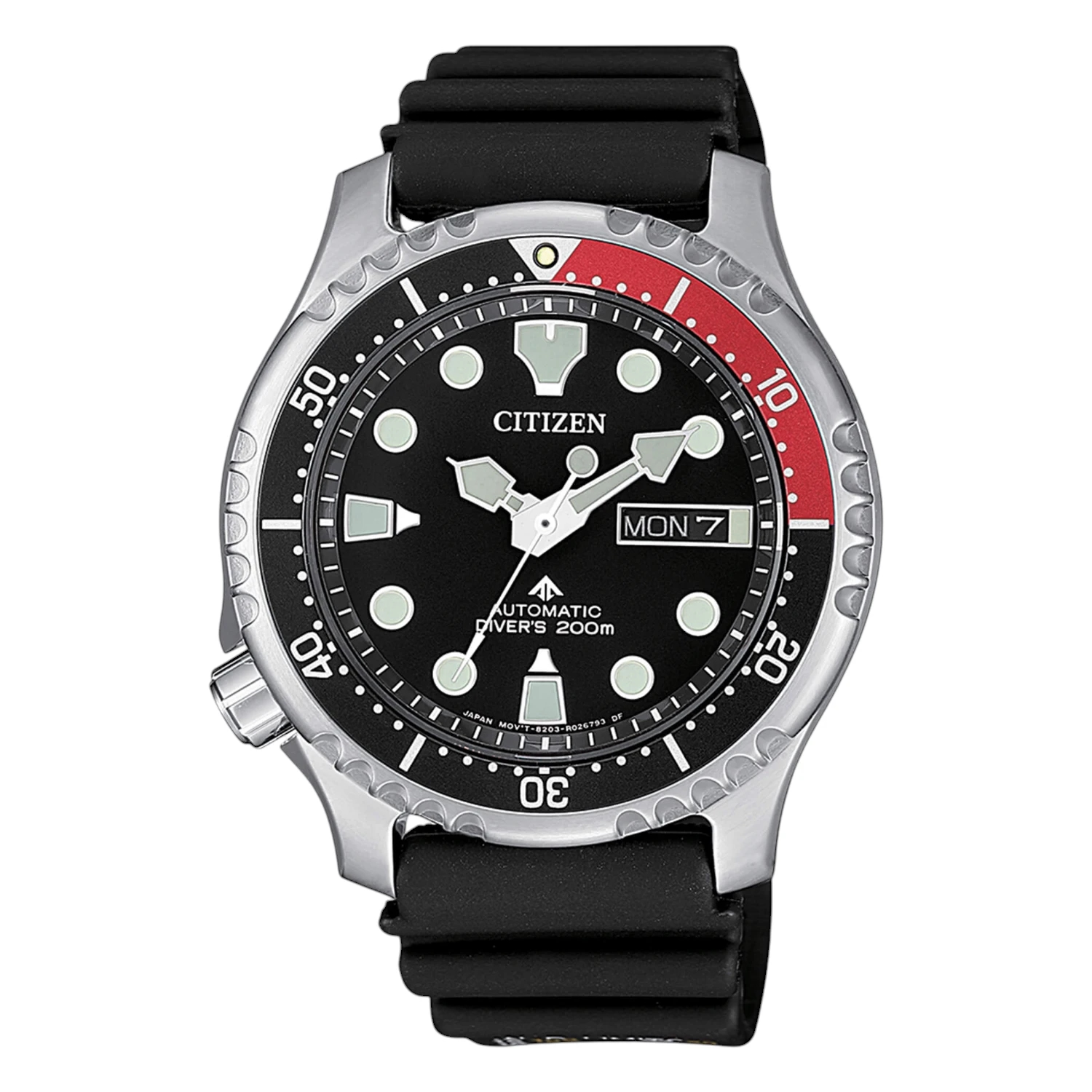 Citizen Promaster Marine Automatic Svart Röd Gummi