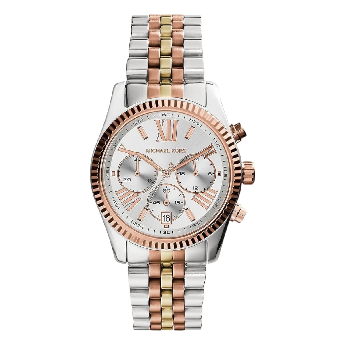 Michael Kors Lexington Silver/Roséguldtonat stål 38 mm