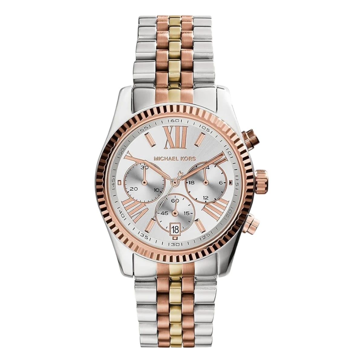 Michael Kors Lexington Silver/Roséguldtonat stål 38 mm